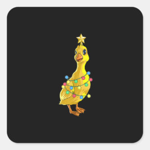 Duck kerstboom T Lights Decor Star-cadeaus Vierkante Sticker