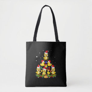 Duck kerstboom tote bag