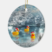 Duck Kerstmis Keramisch Ornament (Links)