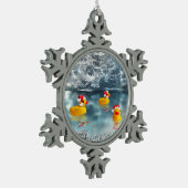 Duck Kerstmis Tin Sneeuwvlok Ornament (Links)