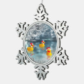 Duck Kerstmis Tin Sneeuwvlok Ornament (Rechts)