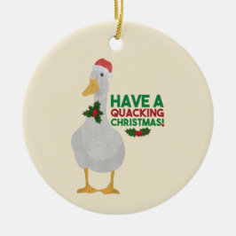 Duck Kerstpun: Een kwart kerstfeest hebben Keramisch Ornament