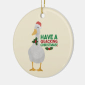 Duck Kerstpun: Een kwart kerstfeest hebben Keramisch Ornament (Links)