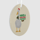 Duck Kerstpun: Een kwart kerstfeest hebben Ornament (voorkant)