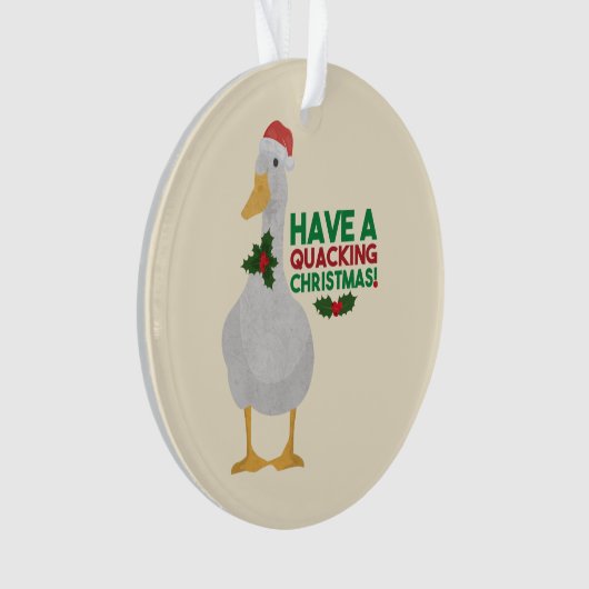 Duck Kerstpun: Een kwart kerstfeest hebben Ornament (voorkant)