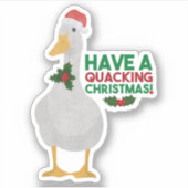 Duck Kerstpun: Een kwart kerstfeest hebben Sticker (Voorkant)