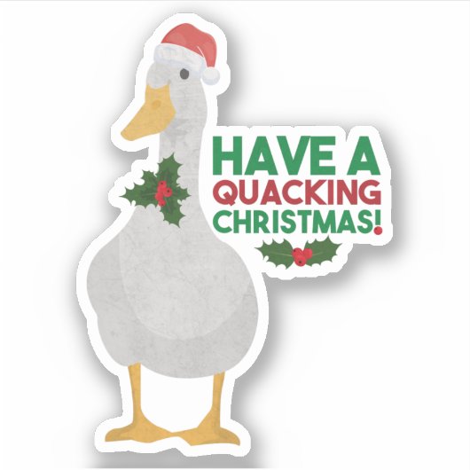 Duck Kerstpun: Een kwart kerstfeest hebben Sticker (Voorkant)