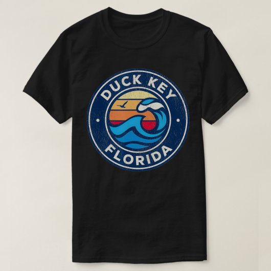 Duck Key Florida FL -  ontwerp van Nautical Waves T-shirt (Design voorkant)
