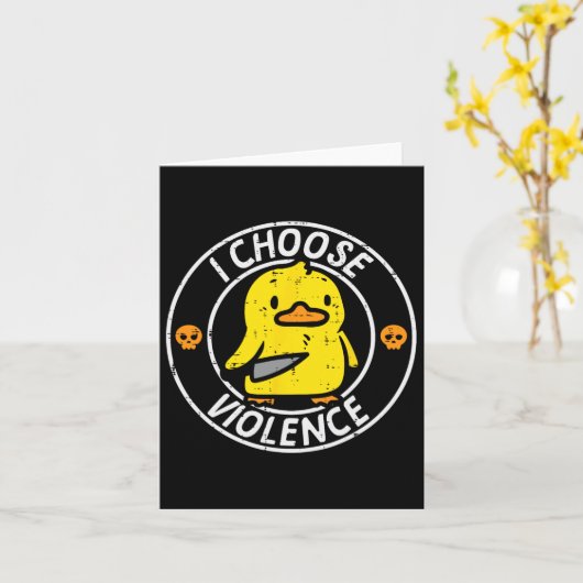 Duck Knife Ik Kies Grappig Sarcasme Joke Humor Gag Kaart (Gele Bloem)