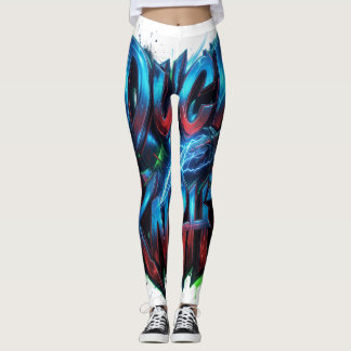 Duck Knight 3D Cyber Graffiti Logo  Leggings