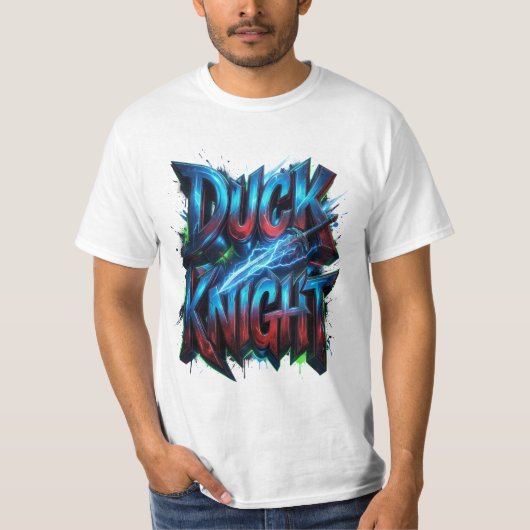 Duck Knight 3D Cyber Graffiti Logo T-shirt (Voorkant)