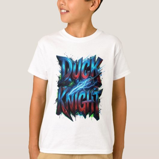 Duck Knight 3D Cyber Graffiti Logo T-shirt (Voorkant)