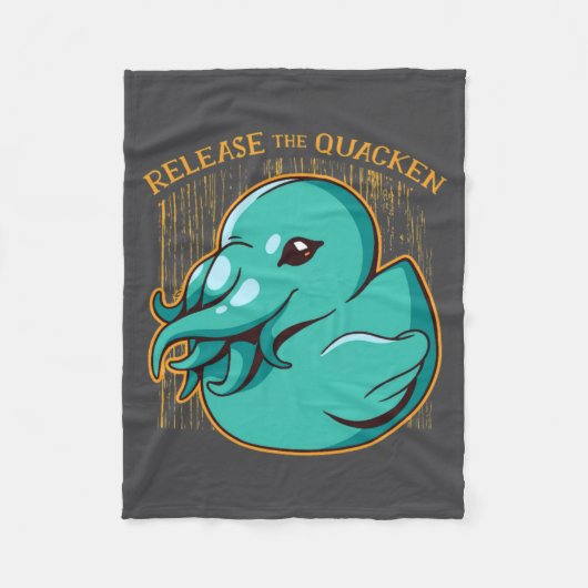Duck Kraken Release The Quacken Funny Rubber Boxer Fleece Deken (Voorkant)