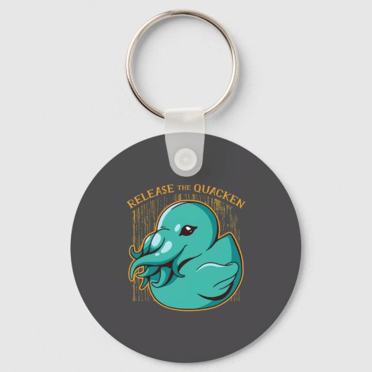 Duck Kraken Release The Quacken Funny Rubber Boxer Sleutelhanger (Voorkant)