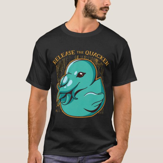 Duck Kraken Release The Quacken Funny Rubber Boxer T-shirt (Voorkant)