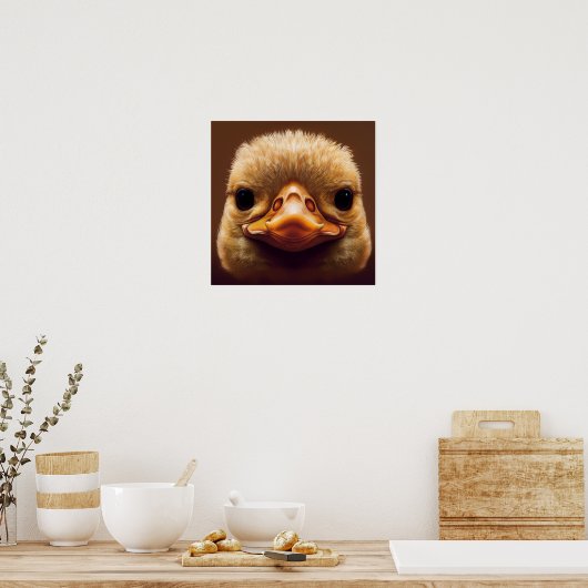 Duck Life like Portrait Beak with Yellow Feathers Poster (Keuken)