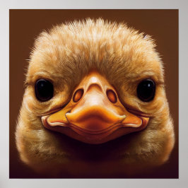 Duck Life like Portrait Beak with Yellow Feathers Poster