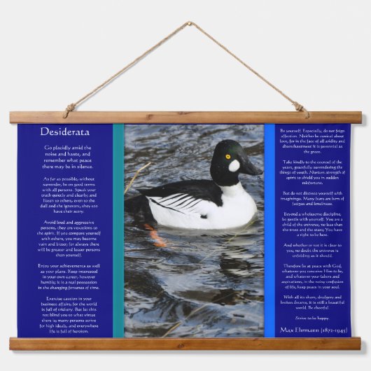 Duck-look met veel ringhals, Duck Desiderata Hangend Wandkleed (Voorkant)