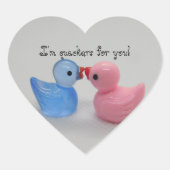 Duck Love Hart Sticker (Voorkant)