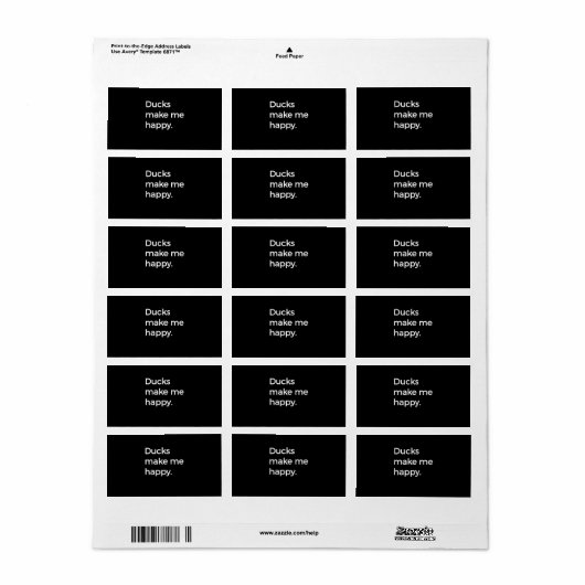 Duck Love I Love Pet Ducks Duck Farmer Etiket (Full Sheet)