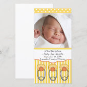 Duck Luier Pins FOTO Geboorteaankondiging Aankondiging (Voorkant / Achterkant)