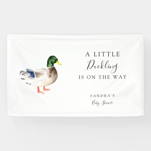 Duck Mallard Baby shower Custom Welkom Spandoek (Horizontaal)