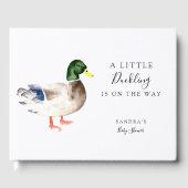 Duck Mallard Baby shower Minimal Modern Elegant Gastenboek (Voorkant)