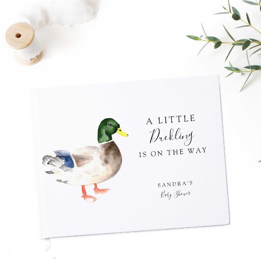 Duck Mallard Baby shower Minimal Modern Elegant Gastenboek