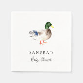 Duck Mallard Baby shower Minimal Modern Elegant Servet (Voorkant)