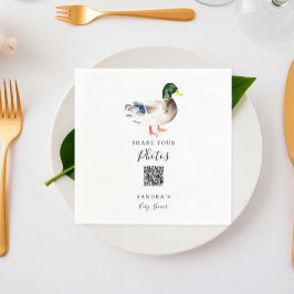 Duck Mallard Baby shower Share Foto's QR-code Servet
