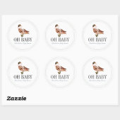 Duck/Mallard Classic White Boy Baby shower Ronde Sticker (Vel)