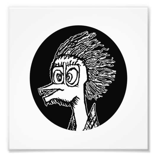 Duck man portrait sketchy drawing foto afdruk (Voorkant)
