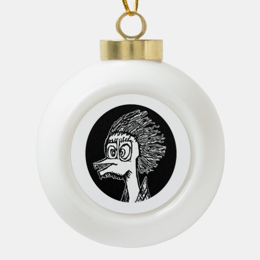Duck man portret schettering keramische bal ornament (Voorkant)