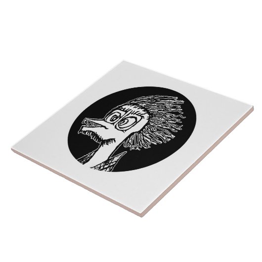 Duck man portret schettering tegeltje (Zijkant)