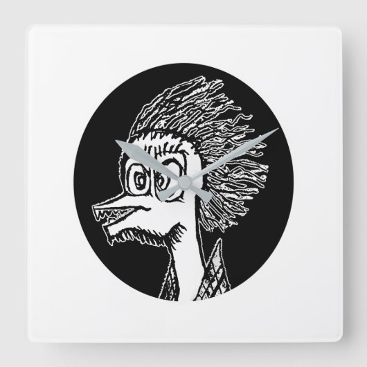 Duck man portret schettering vierkante klok (Voorkant)