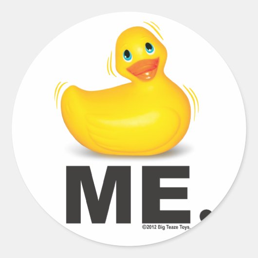 Duck me: Klassieke Duckie Ronde Sticker (Voorkant)
