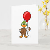 Duck met ballon kaart (Gele Bloem)