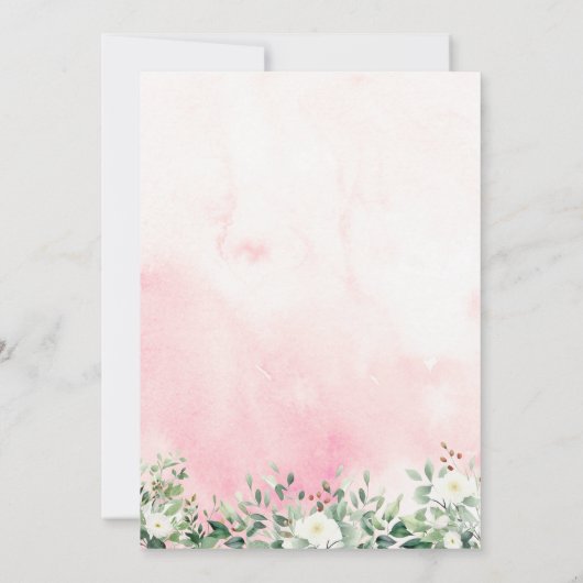 Duck met boog roze meisje Baby shower uitnodiging (Achterkant)