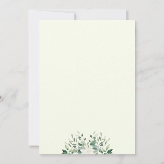 Duck met Bow Greenery Baby shower Invitation Kaart (Achterkant)