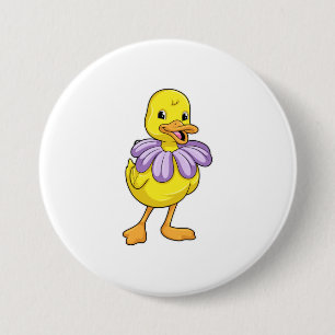 Duck met Daisy Ronde Button 7,6 Cm