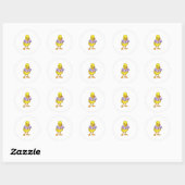 Duck met Daisy Ronde Sticker (Vel)