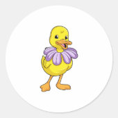 Duck met Daisy Ronde Sticker (Voorkant)