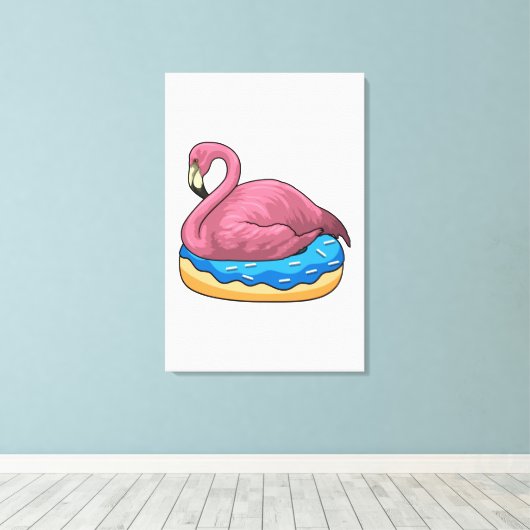 Duck met Donut Canvas Afdruk (Insitu (Houten vloer))