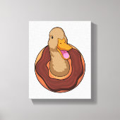 Duck met Donut Canvas Afdruk (Voorkant)