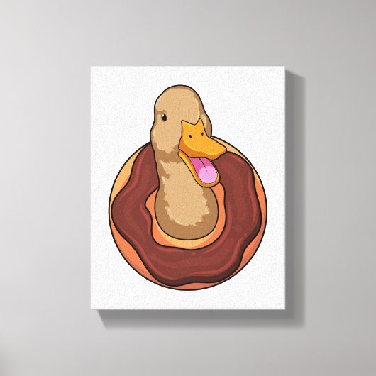Duck met Donut Canvas Afdruk (Voorkant)