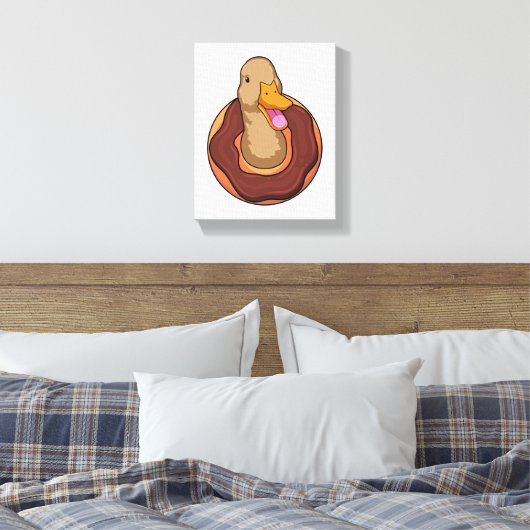 Duck met Donut Canvas Afdruk (Insitu (Slaapkamer))