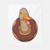 Duck met Donut Fleece Deken (Voorkant)