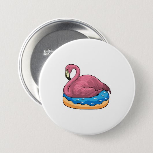 Duck met Donut Ronde Button 7,6 Cm (Voorkant /achterkant)