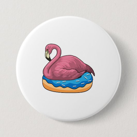 Duck met Donut Ronde Button 7,6 Cm (Voorkant)