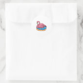 Duck met Donut Ronde Sticker (Tas)